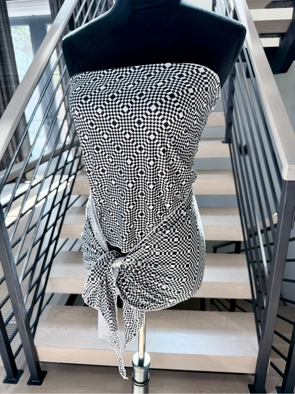 Black & White Geometric Sarong Wrap summer beach vacation